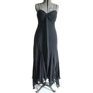Vintage 1990s Small Black Handkerchief Hem Sleeveless Dress | by S.L. Fashions